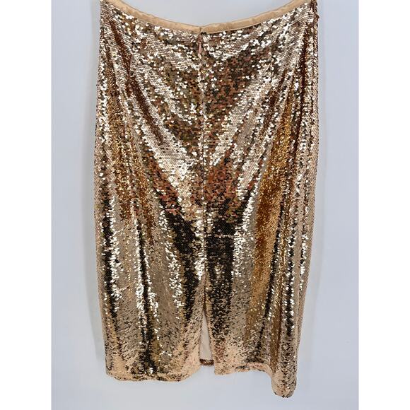 MARIE OLIVER NWT Wray Midi Skirt in Gold Sequin // 8 - Picture 8 of 14